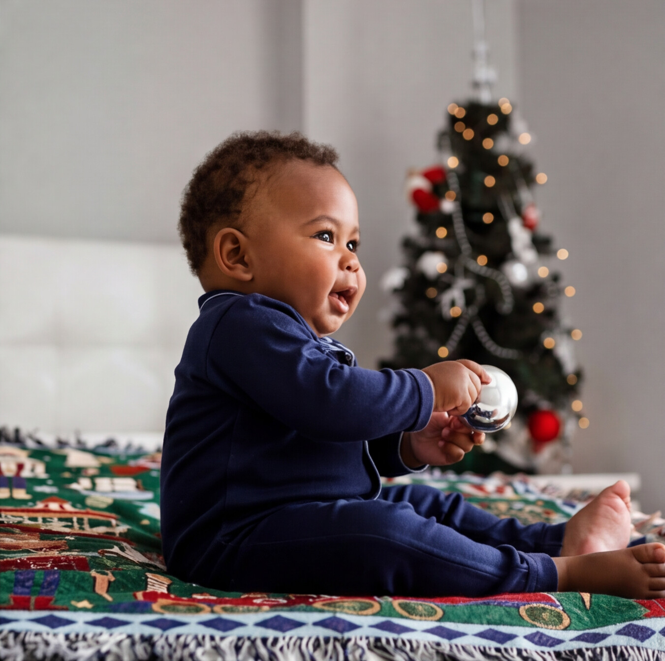 The Christmas Morning Woven Blanket