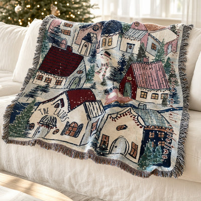The Winter Village Woven Blanket