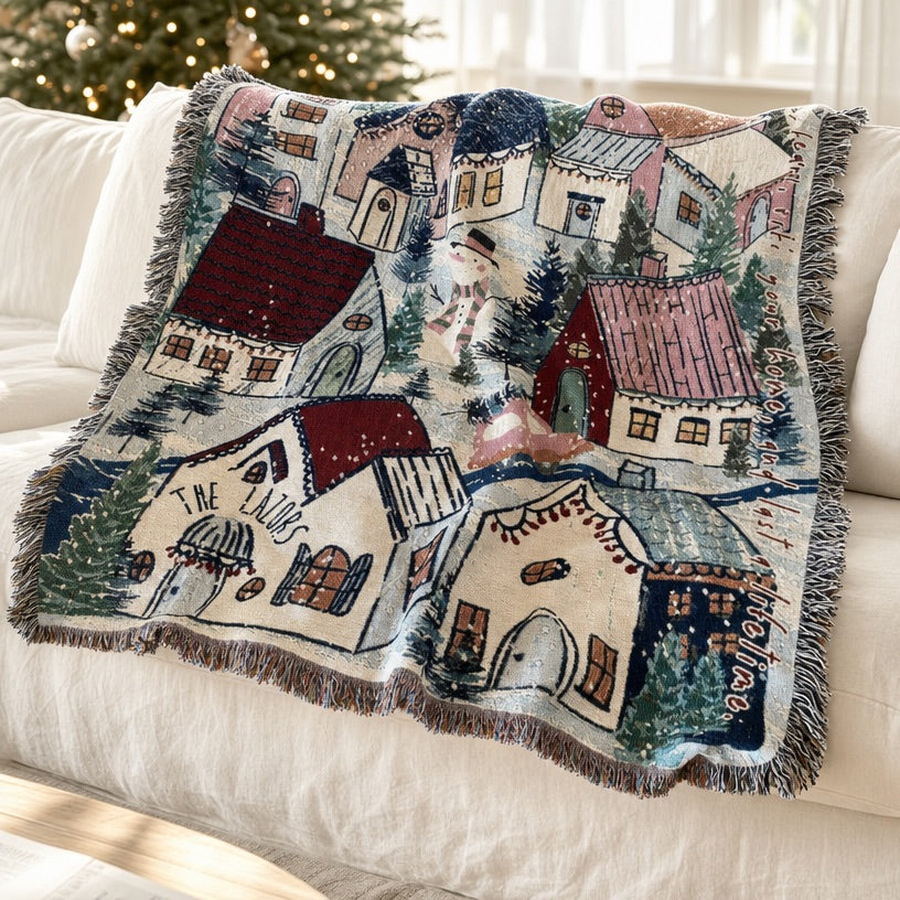The Winter Village Woven Blanket